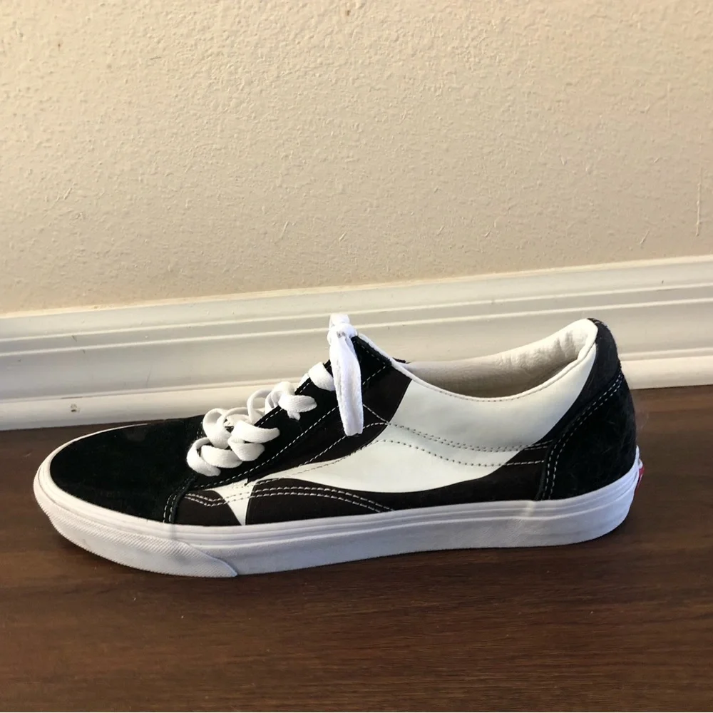 VANS Old Skool Warp Black & White Mens Sneakers Suede Canvas Low Top Shoes Sz 12 - Picture 5 of 8